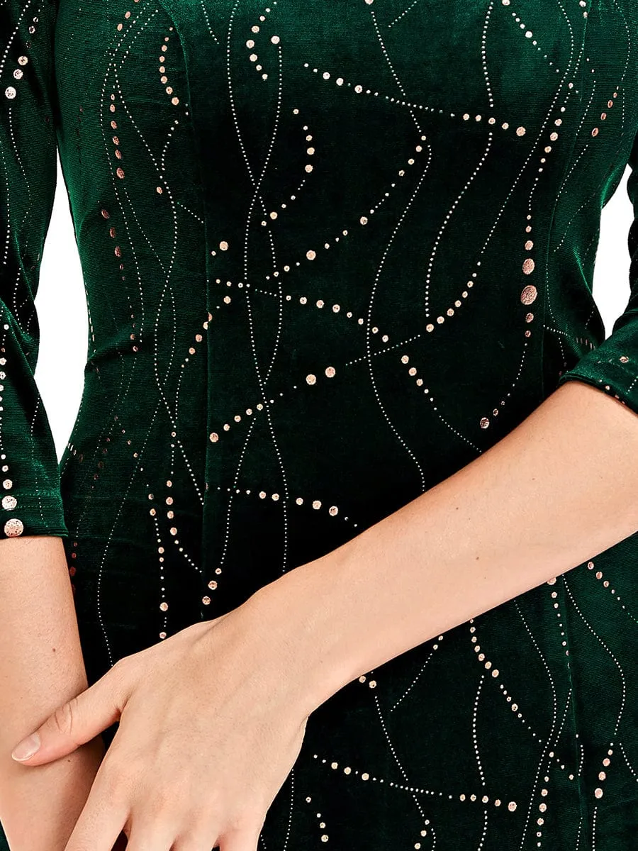 Women's Stylish Bodycon High-Low Velvet Party Dress sold by Ever Pretty product image thumbnail 3