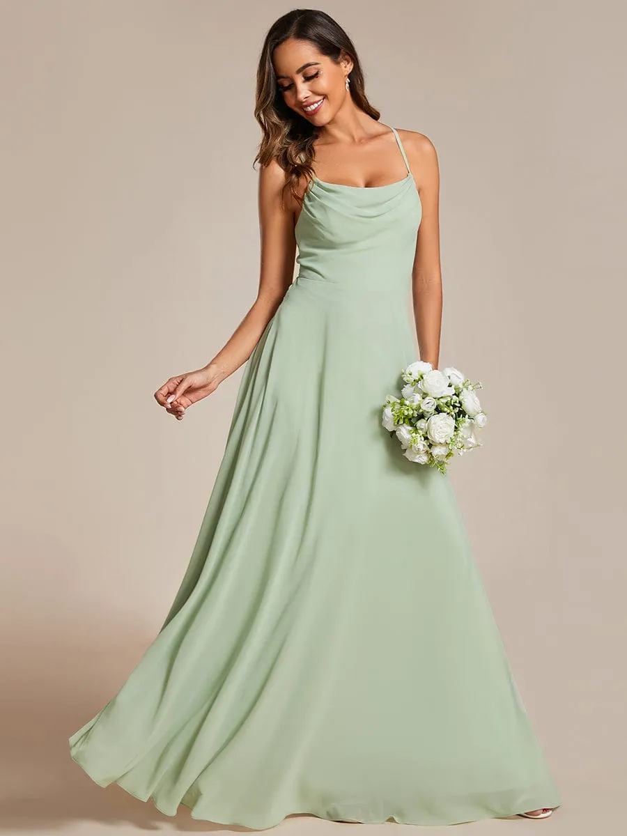 Custom Size Adjustable Spaghetti Strap Chiffon A-Line Bridesmaid Dresses sold by Ever Pretty product image thumbnail 2