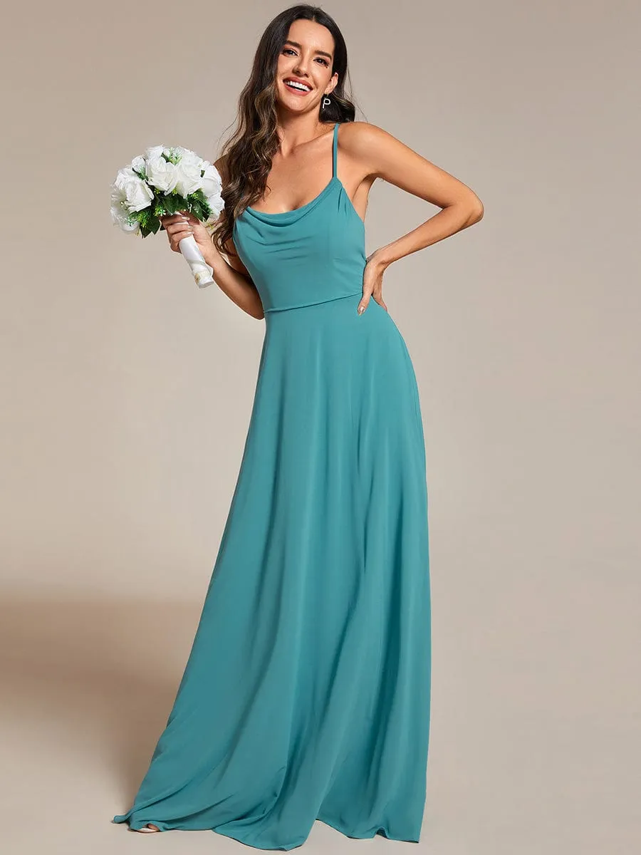Custom Size Adjustable Spaghetti Strap Chiffon A-Line Bridesmaid Dresses sold by Ever Pretty product image thumbnail 3