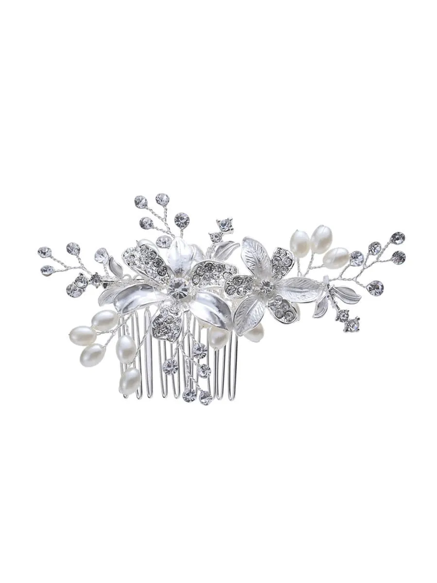 Elegant Handmade Hair Accessories Pearl Rhinestone Hair Comb sold by Ever Pretty product image thumbnail 4