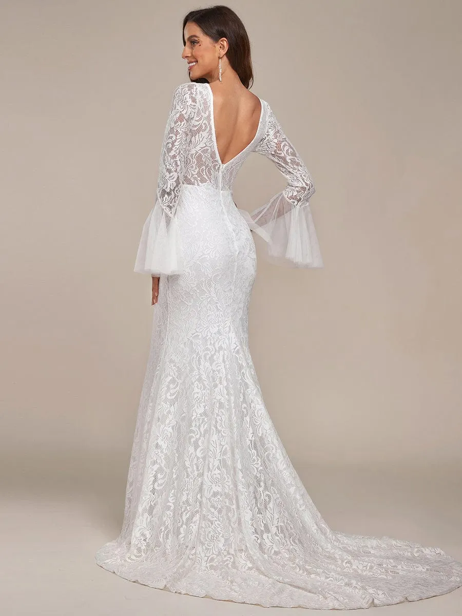 VALENZA'S BRIDE|Sweetheart Long Bell Sleeve Mermaid Wedding Dress sold by Ever Pretty product image thumbnail 2