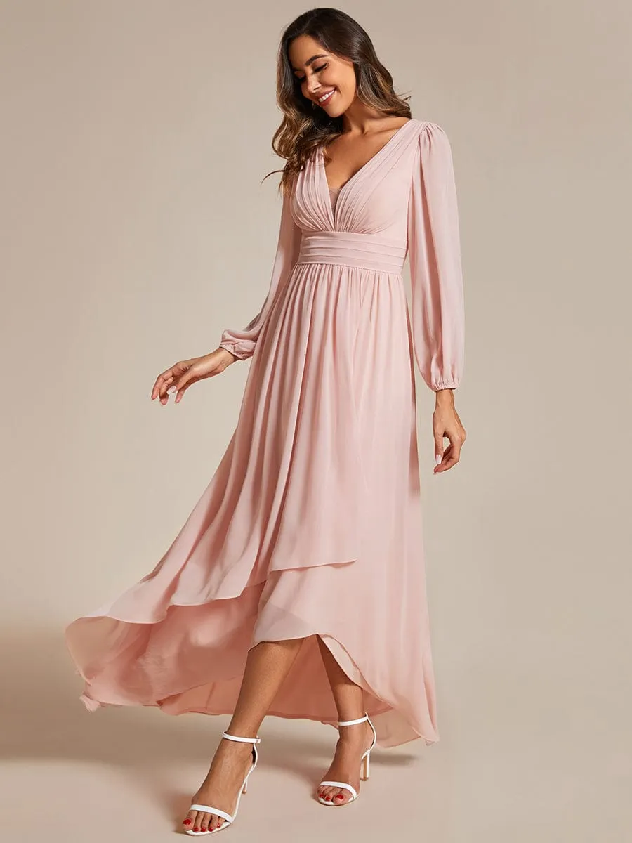 ever GRIFFIN|A-Line Pleated See-Through Long Lantern Midi Chiffon Bridesmaid Dress sold by Ever Pretty product image thumbnail 4