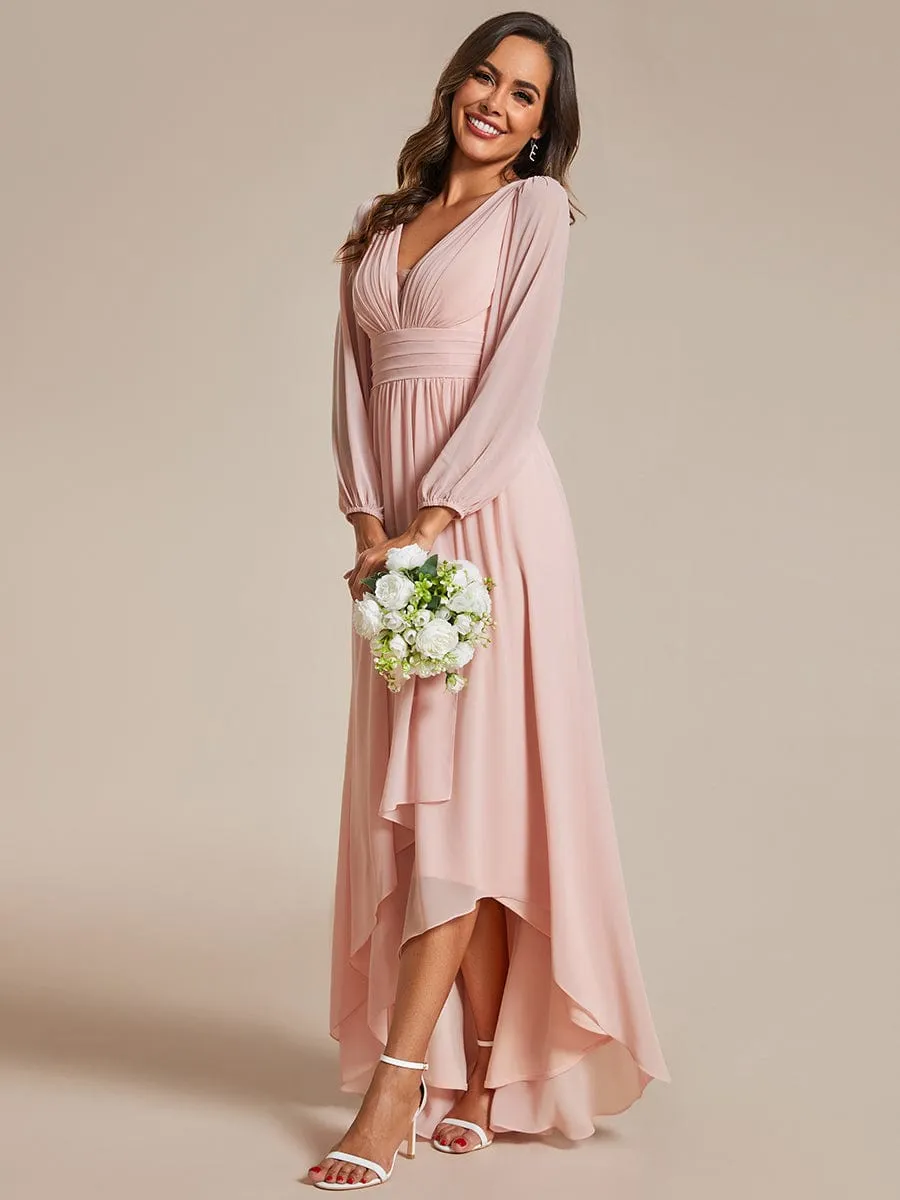 ever GRIFFIN|A-Line Pleated See-Through Long Lantern Midi Chiffon Bridesmaid Dress sold by Ever Pretty product image thumbnail 5