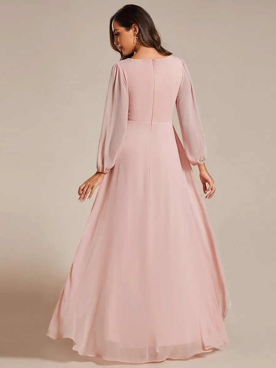 ever GRIFFIN|A-Line Pleated See-Through Long Lantern Midi Chiffon Bridesmaid Dress sold by Ever Pretty product image thumbnail 2