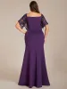 pretty SLOANE|Elegant Plus Size V Neck Fishtail Evening Dress for Women sold by Ever Pretty