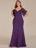 pretty SLOANE|Elegant Plus Size V Neck Fishtail Evening Dress for Women sold by Ever Pretty