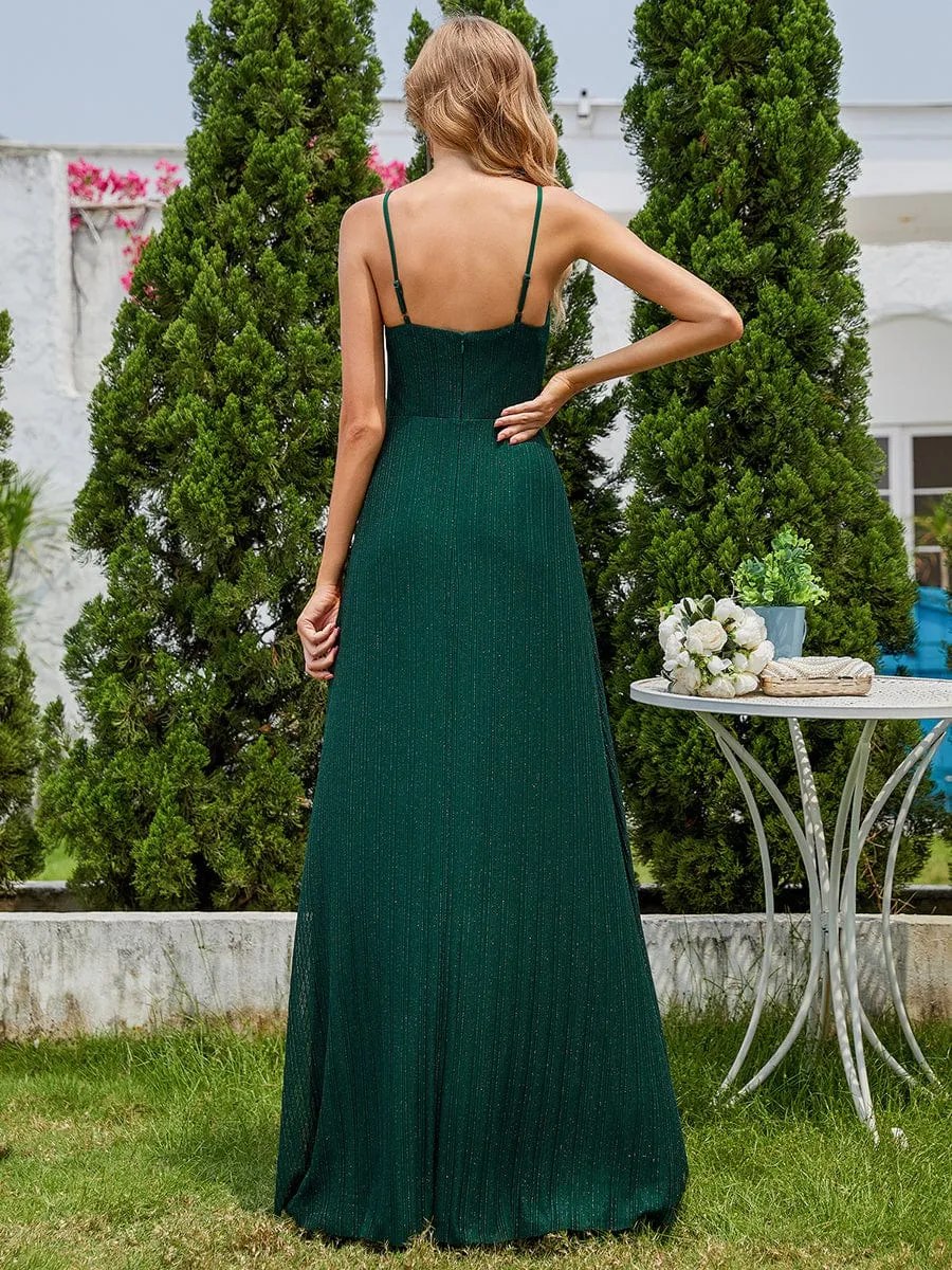 Elegant High Slit V-Neck Sleeveless Formal Evening Dress with Pleating sold by Ever Pretty product image thumbnail 2