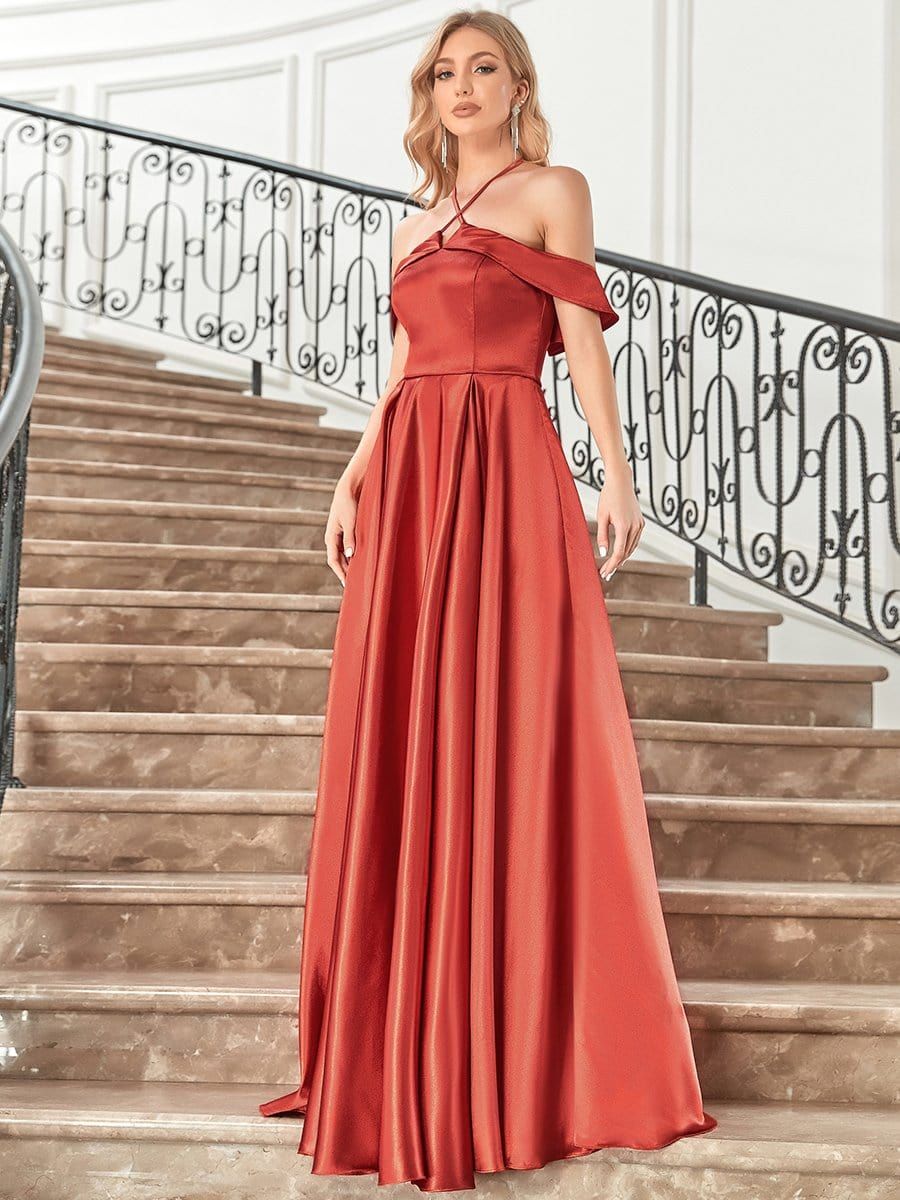 Stylish Floor-Length Off Shoulder Halter Evening Dress sold by Ever Pretty product image thumbnail 3