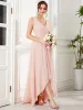 Chiffon Sleeveless Front Slit V-Neck Layered Formal Evening Dress sold by Ever Pretty