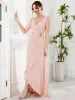 Chiffon Sleeveless Front Slit V-Neck Layered Formal Evening Dress sold by Ever Pretty