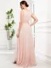 Chiffon Sleeveless Front Slit V-Neck Layered Formal Evening Dress sold by Ever Pretty