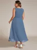 pretty IRYS|Sleeveless V-Neck High Low Plus Size Wedding Guest Dress with Floral Applique sold by Ever Pretty