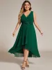 pretty IRYS|Sleeveless V-Neck High Low Plus Size Wedding Guest Dress with Floral Applique sold by Ever Pretty