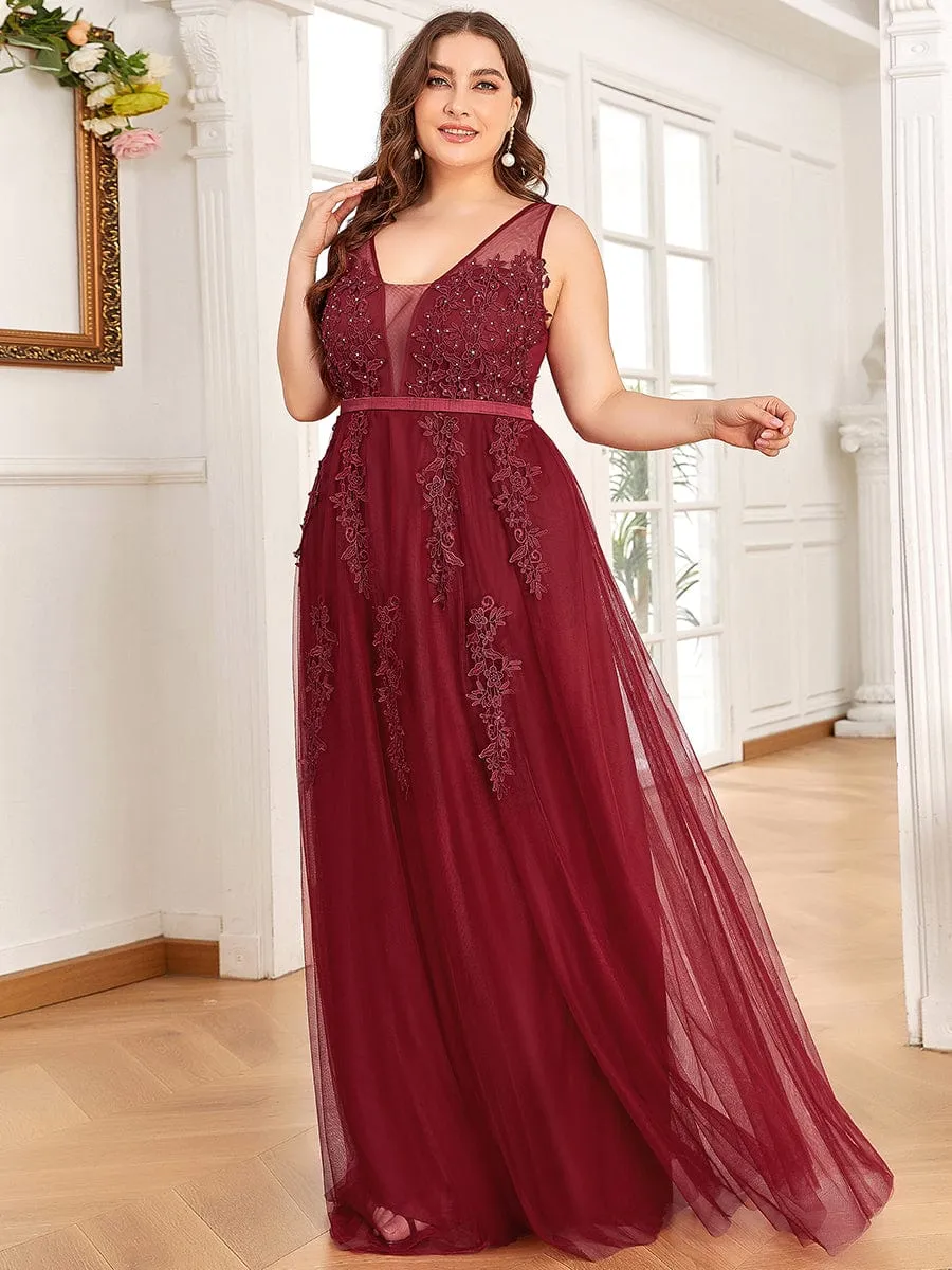 Plus Size Maxi Long Ethereal Tulle Formal Evening Dress sold by Ever Pretty product image thumbnail 5