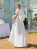 Custom Size Elegant Maxi Lace Elopement Wedding Dress with Ruffle Sleeves sold by Ever Pretty