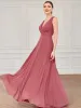 Chiffon Sleeveless Lace Back A-Line Floor-Length Bridesmaid Dress sold by Ever Pretty
