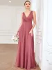 Chiffon Sleeveless Lace Back A-Line Floor-Length Bridesmaid Dress sold by Ever Pretty
