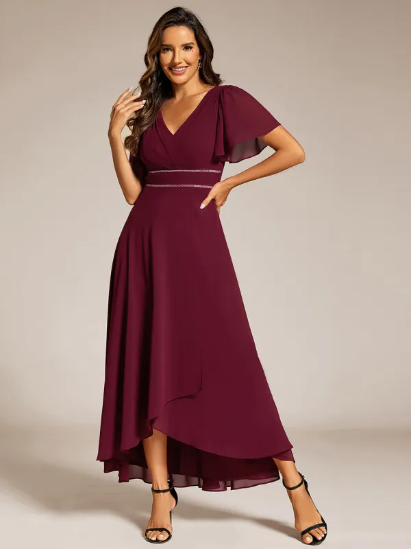 ever DAKOTA|Double V-Neck Waist Trimmed Chiffon Formal Evening Dress sold by Ever Pretty