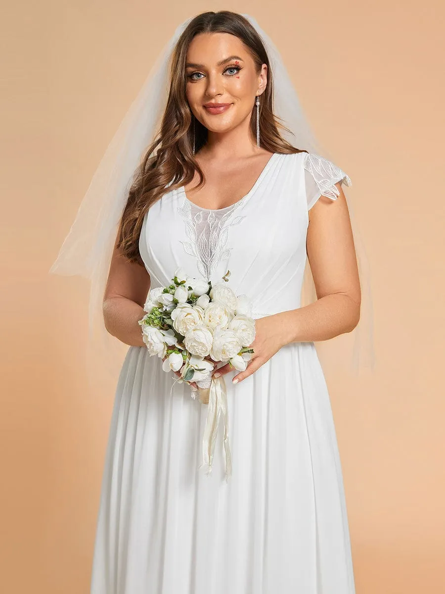 Plus Size Sleeveless V-Neck Chiffon Wedding Dresses sold by Ever Pretty product image thumbnail 3