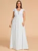 Plus Size Sleeveless V-Neck Chiffon Wedding Dresses sold by Ever Pretty