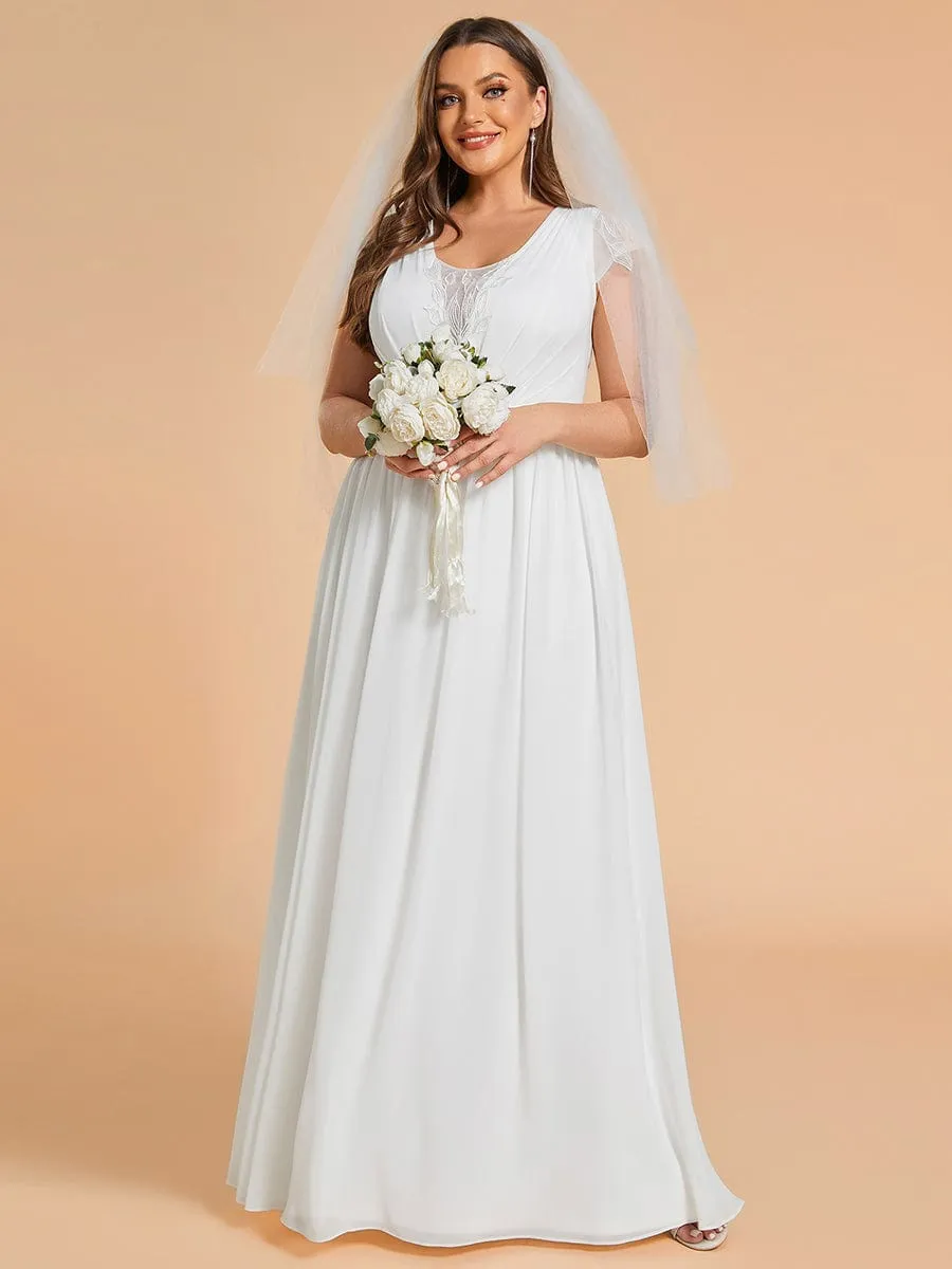 Plus Size Sleeveless V-Neck Chiffon Wedding Dresses sold by Ever Pretty product image thumbnail 5