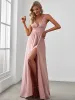 ever SORAYA|Sleeveless V-Neck Empire Waist High Slit Floor-Length Evening Dress sold by Ever Pretty