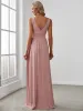 ever SORAYA|Sleeveless V-Neck Empire Waist High Slit Floor-Length Evening Dress sold by Ever Pretty