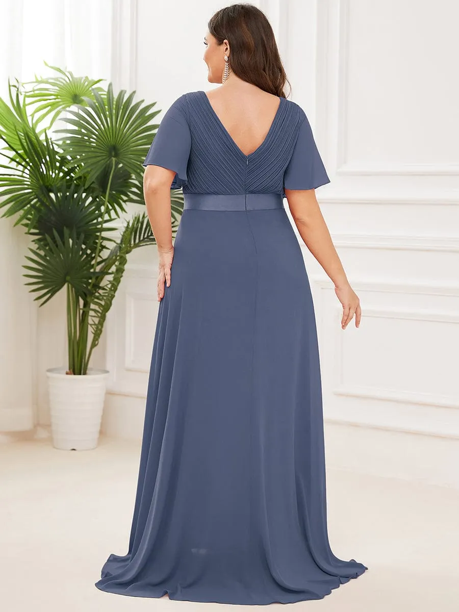 pretty MONICA|Plus Size Simple Empire Waist Flutter Sleeve Evening Dress sold by Ever Pretty product image thumbnail 2