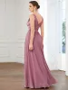 Lace Empire Waist V-Back Sleeveless Chiffon Evening Dress sold by Ever Pretty