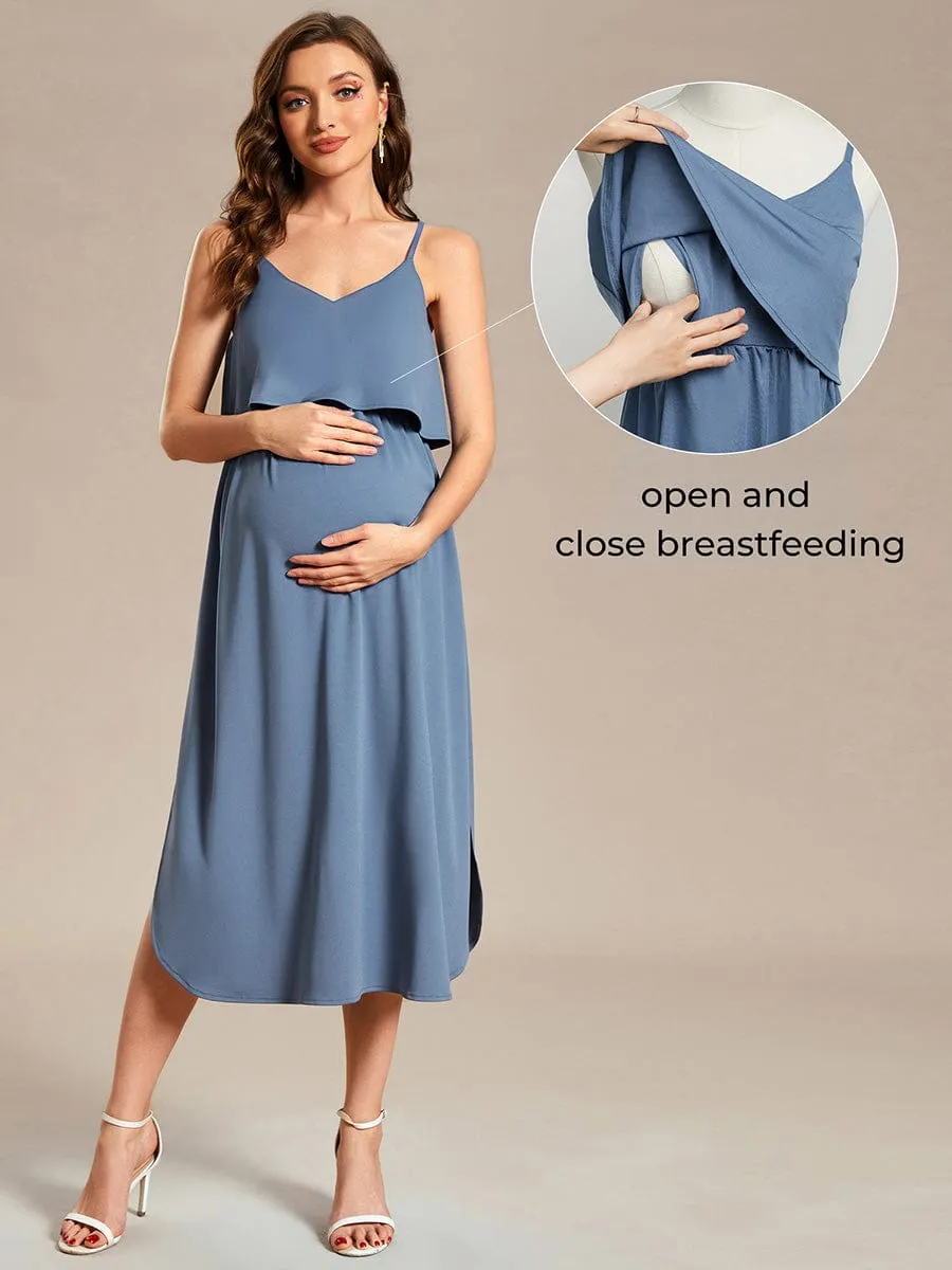 Airy Adjustable Spaghetti Straps Knee-Length A-Line Maternity Dress sold by Ever Pretty