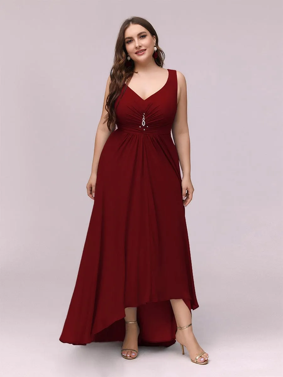 Custom Size V-Neck High-Low Chiffon Evening Party Dress sold by Ever Pretty