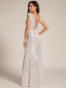 Custom Size Sequin V-Neck High Slit Lace-Up Back Evening Dress sold by Ever Pretty