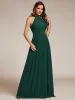 ever EVERLAINE|Halter Neck Pleated Glittery Formal Evening Dress with Empire Waist sold by Ever Pretty
