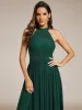 ever EVERLAINE|Halter Neck Pleated Glittery Formal Evening Dress with Empire Waist sold by Ever Pretty
