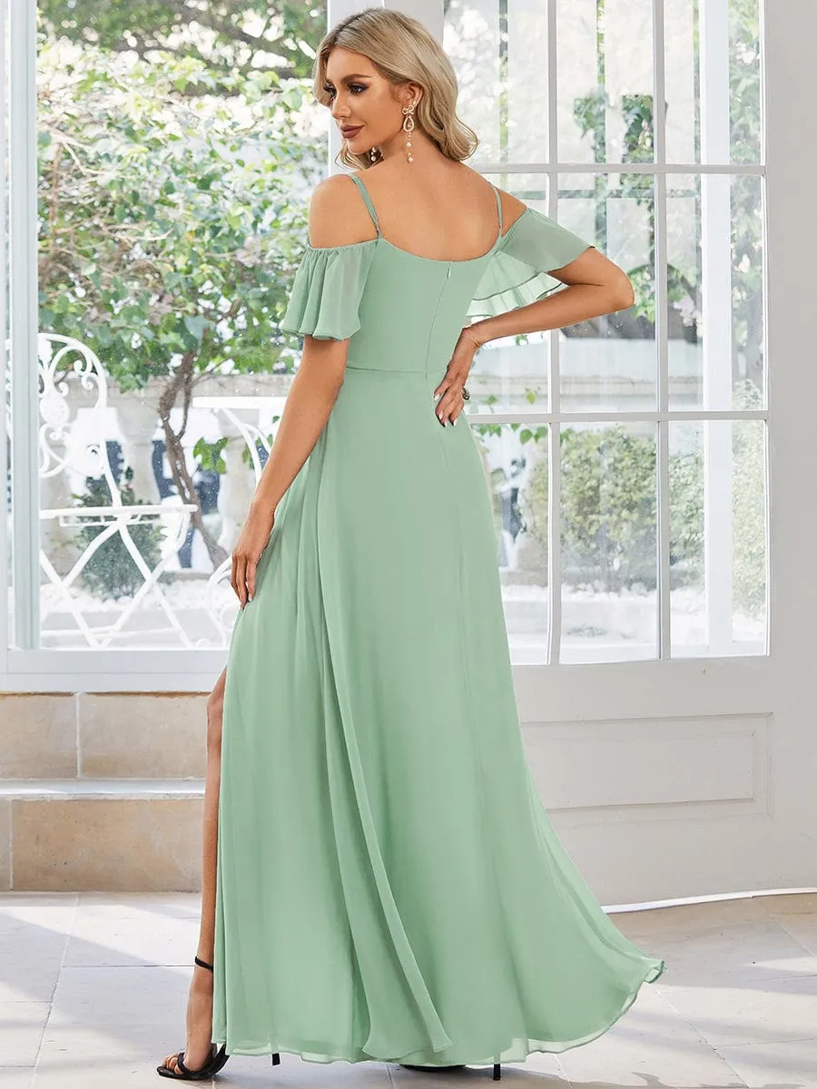 ever REYA|Stylish Cold Shoulder Flare Sleeves Flowy Bridesmaid Dress sold by Ever Pretty product image thumbnail 4