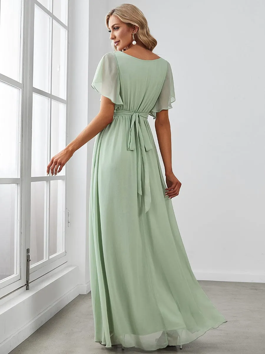 ever LEORA|A-Line Pleated Tie-Waist Evening Dress sold by Ever Pretty product image thumbnail 4