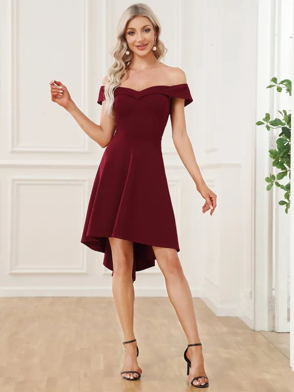 Chic Off Shoulder Midi Length A-Line Formal Dress sold by Ever Pretty