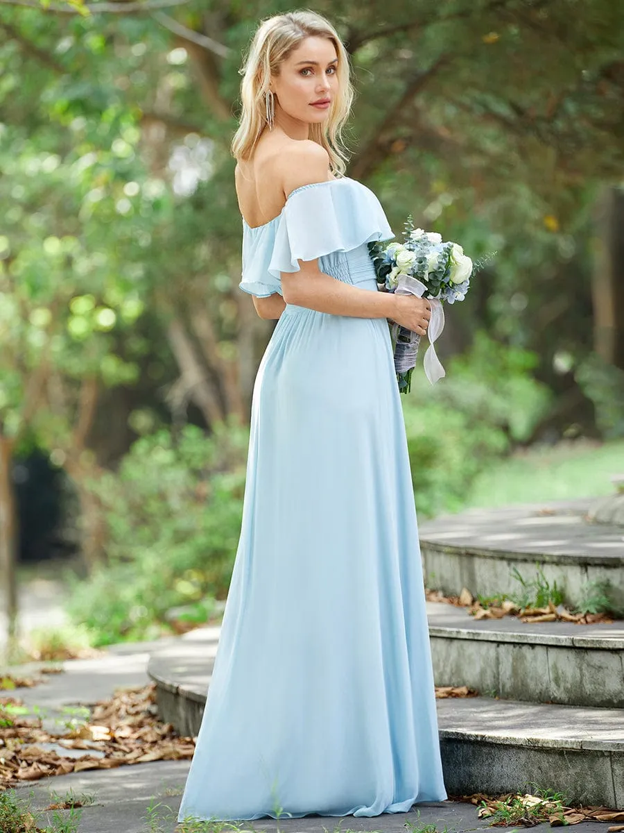 Elegant Chiffon High-Low Off The Shoulder Bridesmaid Dress sold by Ever Pretty product image thumbnail 2