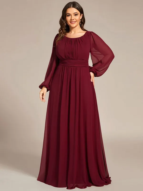ever CELESTE|Custom Size See-Through Puff Sleeve Chiffon Bridesmaid Dress sold by Ever Pretty