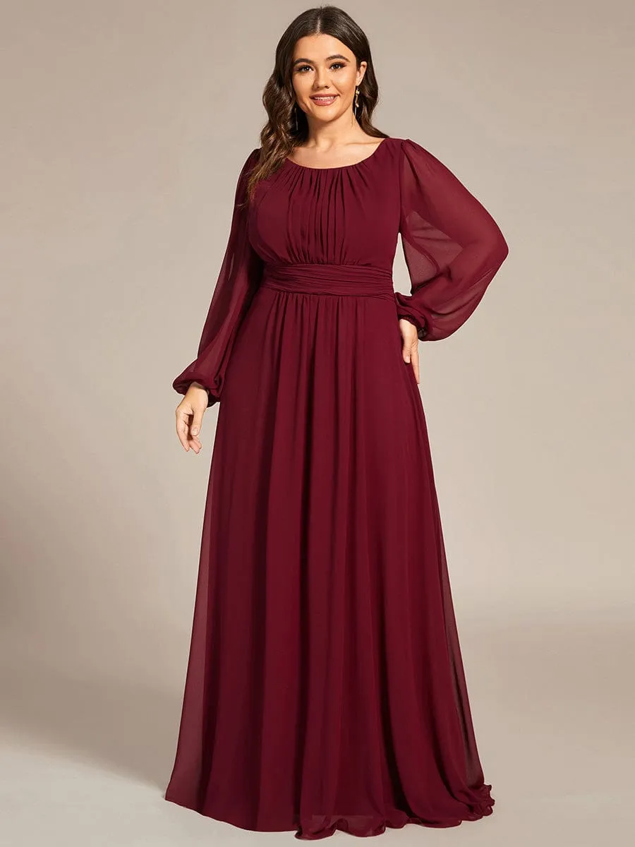 ever CELESTE|Custom Size See-Through Puff Sleeve Chiffon Bridesmaid Dress sold by Ever Pretty