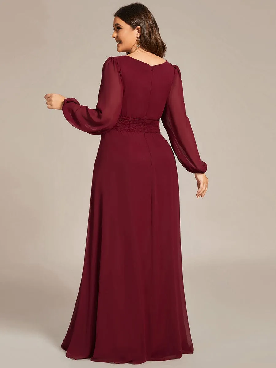 ever CELESTE|Custom Size See-Through Puff Sleeve Chiffon Bridesmaid Dress sold by Ever Pretty product image thumbnail 2