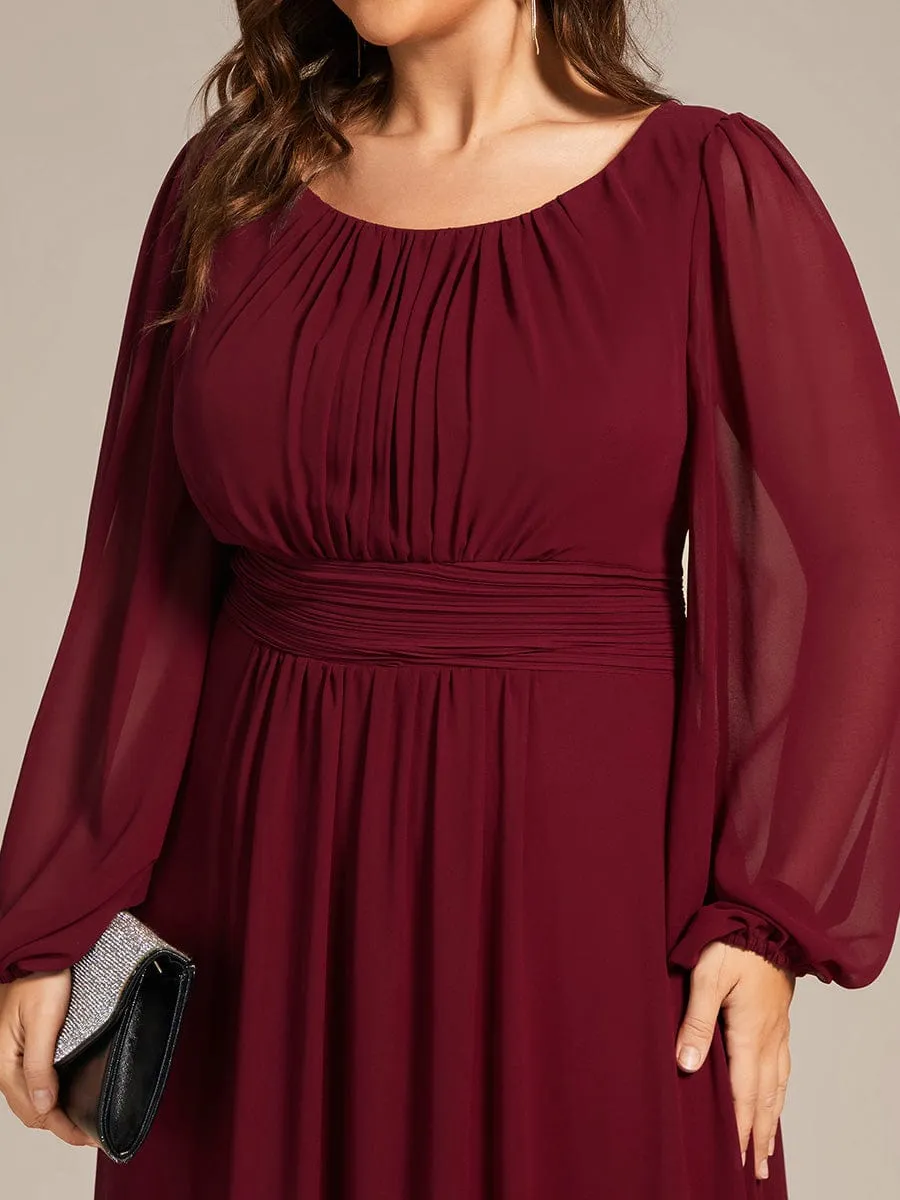 ever CELESTE|Custom Size See-Through Puff Sleeve Chiffon Bridesmaid Dress sold by Ever Pretty product image thumbnail 3