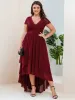 Custom Size Short Sleeve Vintage Lace High Low Mother of the Bride Dress sold by Ever Pretty