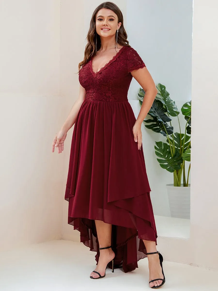 Custom Size Short Sleeve Vintage Lace High Low Mother of the Bride Dress sold by Ever Pretty product image thumbnail 5