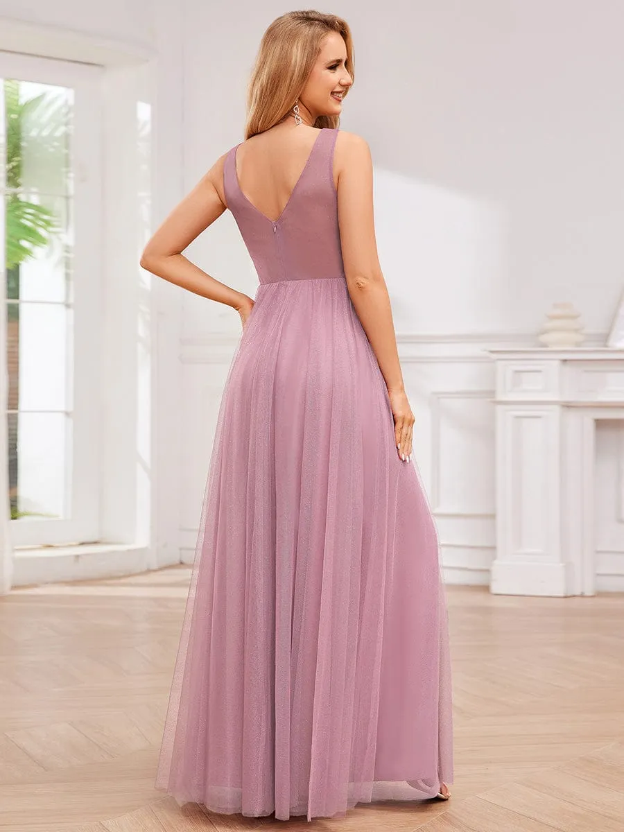 ever NIA|Glittering High Slit Sleeveless Bridesmaid Dress with Empire Waist sold by Ever Pretty product image thumbnail 2