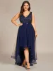 ever CALLIE|Custom Size Sequin Sleeveless Ribbon Waist Tulle High Low Evening Dress sold by Ever Pretty