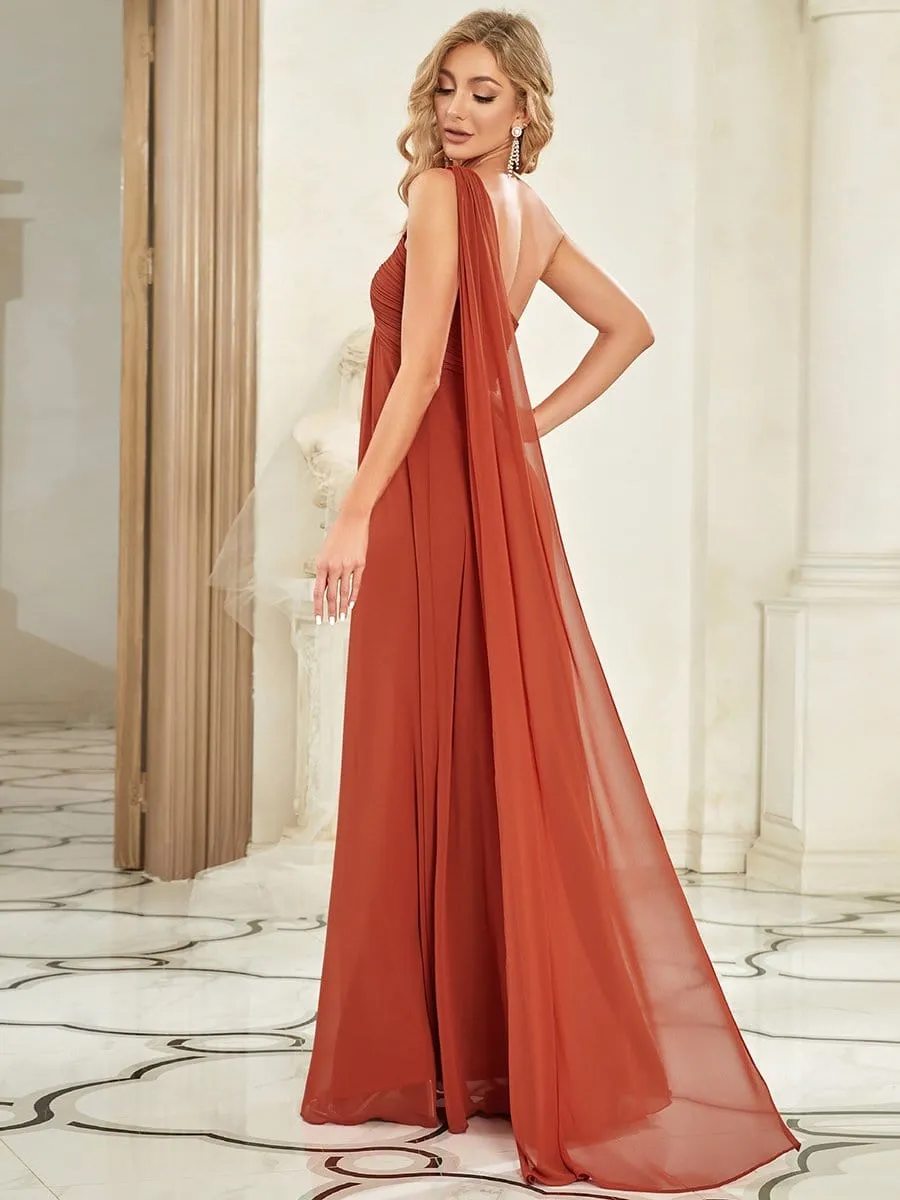 Pleated Chiffon One Shoulder Long Evening Dress sold by Ever Pretty product image thumbnail 2