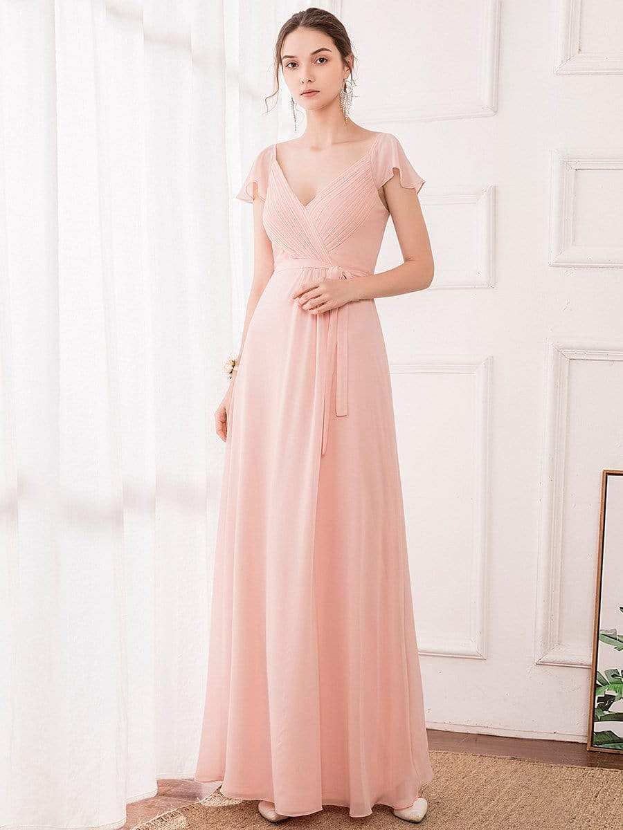 Women's Elegant A-Line Ruffles Sleeve Chiffon Bridesmaid Dress sold by Ever Pretty product image thumbnail 4