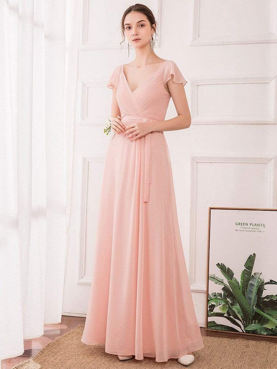 Women's Elegant A-Line Ruffles Sleeve Chiffon Bridesmaid Dress sold by Ever Pretty product image thumbnail 5