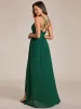Chiffon Spaghetti Strap Ruffled Front Slit A-Line Bridesmaid Dress sold by Ever Pretty